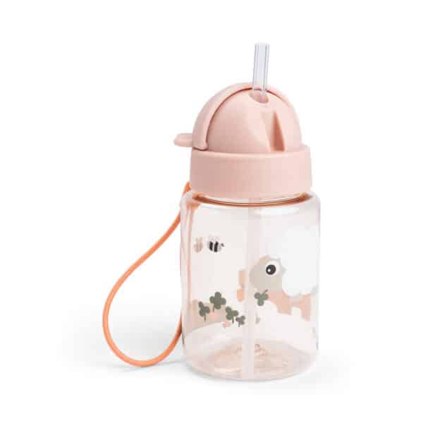 Done by Deer Drinkfles met Rietje Tiny Farm Powder Roze 5712643055679