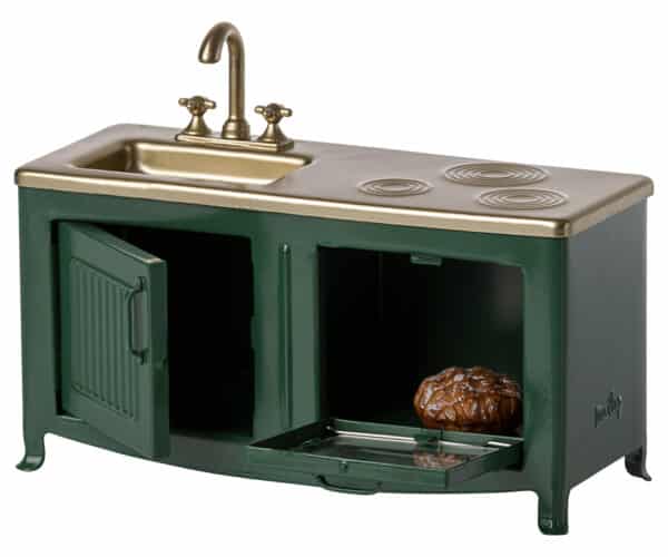 11-3114-01 Maileg Poppenhuis Keuken Kitchen Mouse Dark Green 5707304132134 (3)