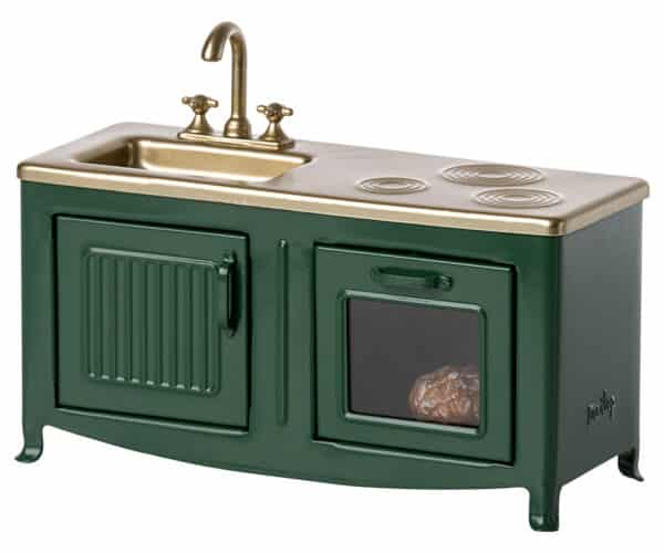 11-3114-01 Maileg Poppenhuis Keuken Kitchen Mouse Dark Green 5707304132134 (4)
