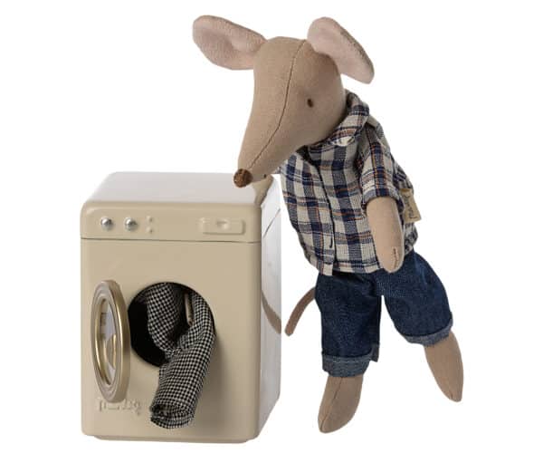 11-3115-00 Maileg Poppenhuis Wasmachine Mouse 5707304130499 (2)