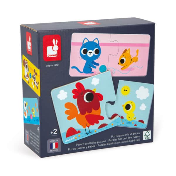 112637 Janod Puzzelspel Ouders en Babydieren 3700217326371 (1)