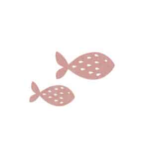 KidsDepot Wanddecoratie Vis Freddy Blush Roze - Set van 2 8718924911662