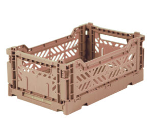 AyKasa Folding Crate Mini Box - Warm Taupe