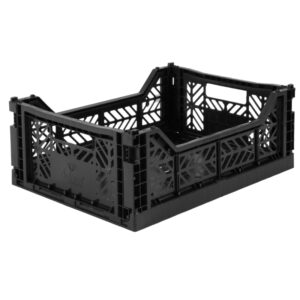 AyKasa Folding Crate Midi Box - Black