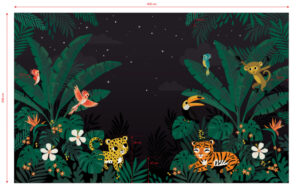 Lilipinso Jungle Night Behang Paneel - Jungle Night (400 x 248 cm)