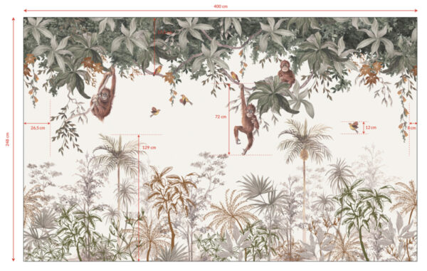 Lilipinso Utan Behang Paneel - Gunung Palung (400 x 248 cm)