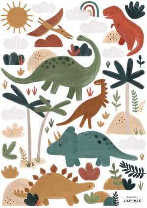 Lilipinso Sunny Muurstickers A3 - Dinosaurus