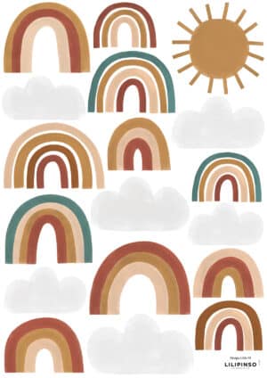 Lilipinso Sunny Muurstickers A3 - Regenbogen