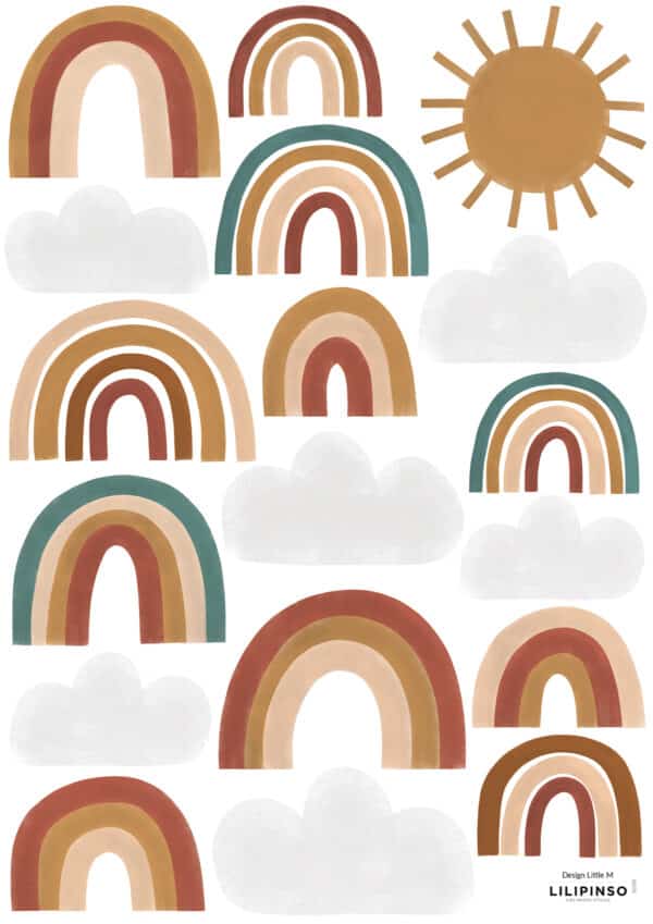 Lilipinso Sunny Muurstickers A3 - Regenbogen