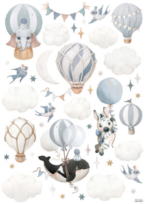 Lilipinso Selene Muurstickers XL - Animals Fantasy Blue