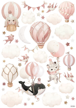 Lilipinso Selene Muurstickers XL - Animals Fantasy Pink