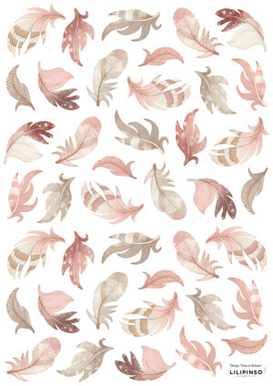 Lilipinso Selene Muurstickers A3 - Feathers Pink