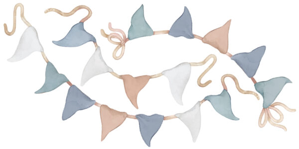 Lilipinso Selene Muurstickers Medium - Pennant Garlands Blue