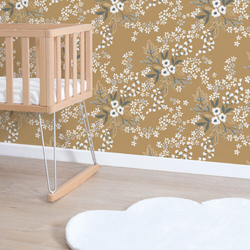 Lilipinso Braylynn Behangstaal - Floral Constellation (mustard)
