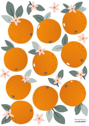 3700412484937 Lilipinso Louise Muurstickers A3 - Sinaasappels 1