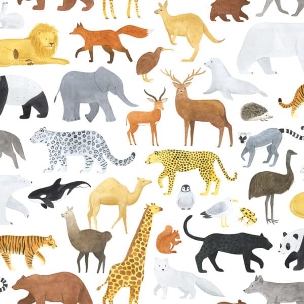 Lilipinso Living Earth Behang - Dieren van de Wereld