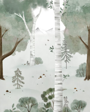 Lilipinso Kharu Behang Paneel - Birch Forest