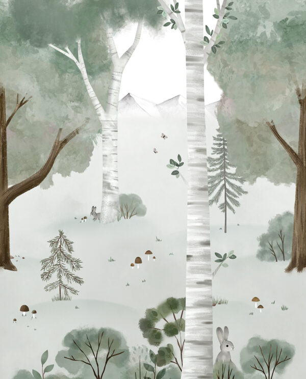 Lilipinso Kharu Behang Paneel - Birch Forest