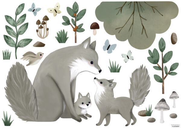 Lilipinso Kharu Muurstickers XL - Wolfs Family