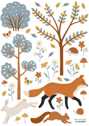 3700412485736 Lilipinso Joro Muurstickers A3 - Woodland Animals and Fox S1478