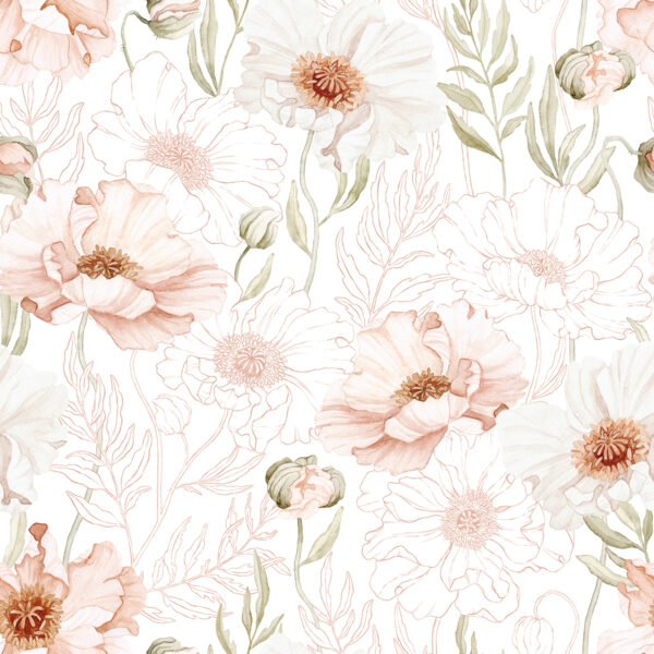 Lilipinso Islandic Poppies Behangstaal - Pink Poppies