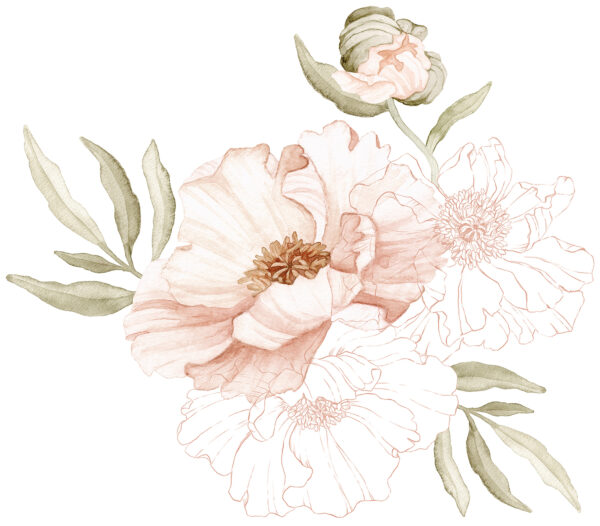Lilipinso Islandic Poppies Muurstickers XL - Large Pretty Poppy