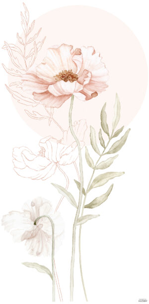 Lilipinso Islandic Poppies Muurstickers XL - Big Poppy Flower
