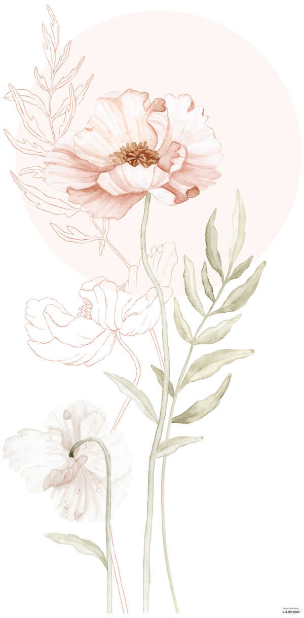 Lilipinso Islandic Poppies Muurstickers XL - Big Poppy Flower