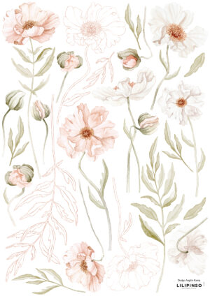 Lilipinso Islandic Poppies Muurstickers A3 - Beautiful Poppies