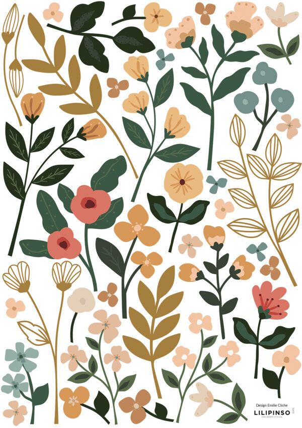 Lilipinso Bloem Muurstickers A3 - Colorful Flowers