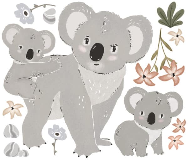3700412486986 Lilipinso Lilydale Muurstickers XL - Koala Familie S1506