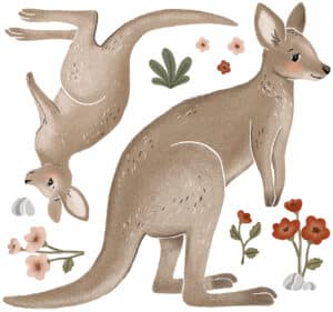 3700412486993 Lilipinso Lilydale Muurstickers XL - Kangoeroe Familie S1505