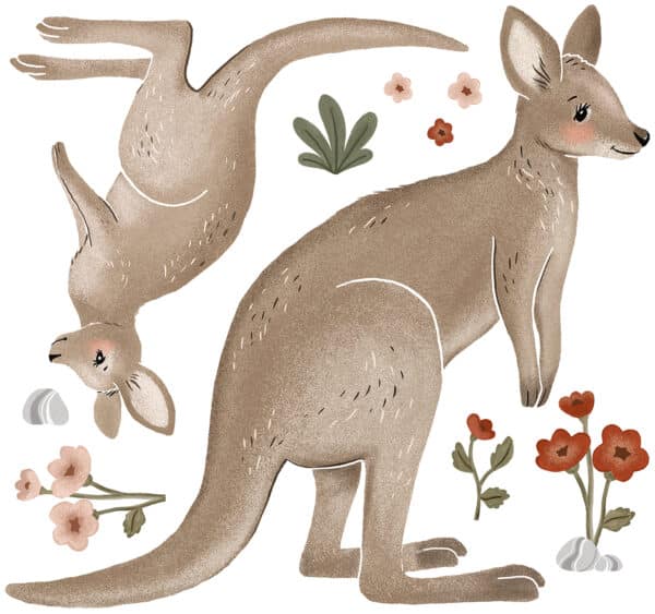 3700412486993 Lilipinso Lilydale Muurstickers XL - Kangoeroe Familie S1505