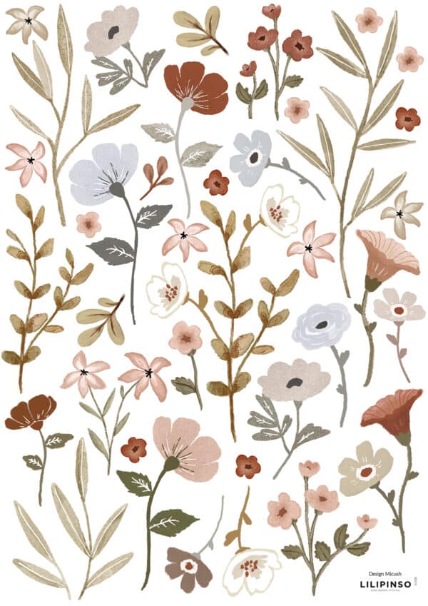 3700412487044 Lilipinso Lilydale Muurstickers A3 - Small Flowers