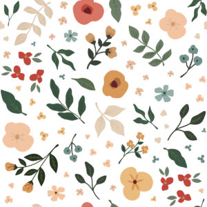 Lilipinso Bloem Behang - Floral Silhouettes