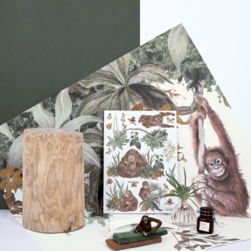 Lilipinso Utan Vloerkleed - Tropical Leaf Terracotta (140 x 120 cm)