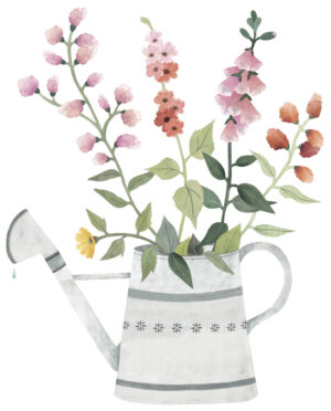 Lilipinso Queyran Muursticker XL - Gieter met Bloemen