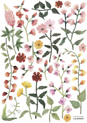 Lilipinso Queyran Muursticker A3 - Bloemen