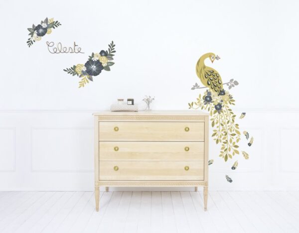 Lilipinso Floral Peacock Muursticker XL - Bouquet of Flowers