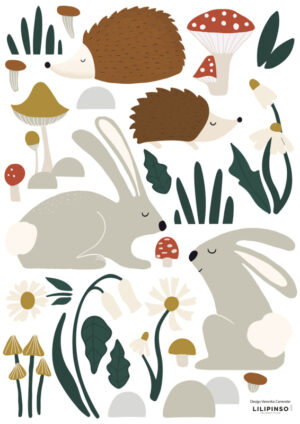Lilipinso Forest Happiness Muursticker A3 - Forest Animals