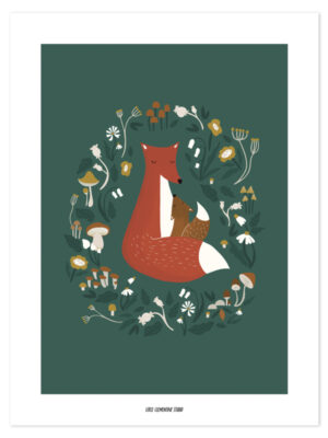 Lilipinso Forest Happiness Poster - Fox Family (30x40cm)