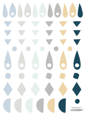 Lilipinso Paradisio Muurstickers MINI - Mini Geo Blue and Grey (op=op)