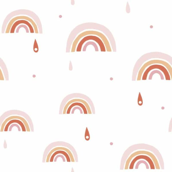 Lilipinso Behang Sample Paradisio Behang - Rainbows Pink and Orange