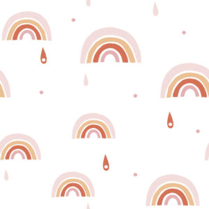 Lilipinso Paradisio Behang - Rainbows Pink and Orange