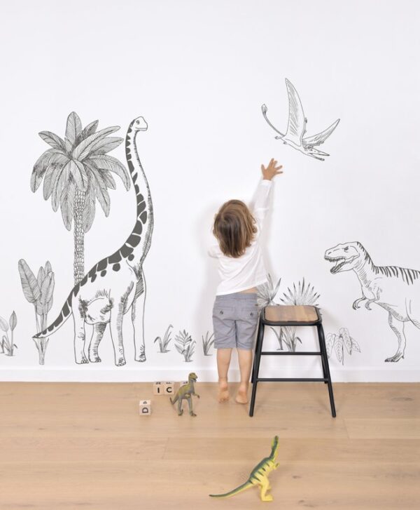 Lilipinso Dinosaurus Muursticker A3 - Dinosaurs and Plants