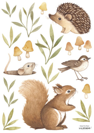 Lilipinso Oh Deer Muursticker A3 - Little Forest Animals