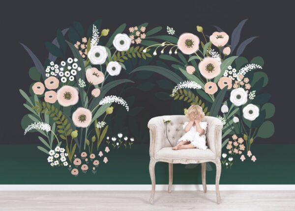 Lilipinso Behang Sample Wonderland Behang - Flowers Dark (H0538)