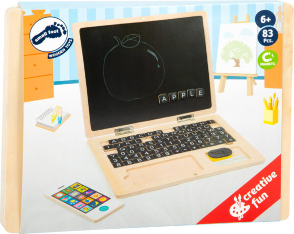 Small Foot Houten Laptop met Magnetisch Krijtbord + 6jr