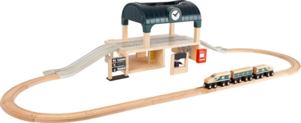 Small Foot Houten Trein Station met Accessoires + 3jr