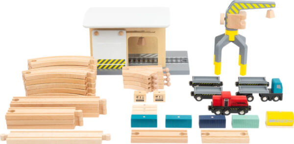 Small Foot Houten Trein Vracht Depot met Accessoires + 3jr